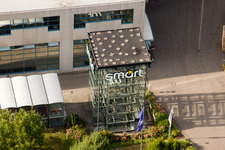Aerial view of Nussbaum Automotive Lifts GmbH in the district Bodersweier in Kehl in the state Baden-Wuerttemberg, Germany