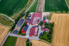 Aerial photograpy of Hansjörg Körkel & Cornelia Will-Körkel Kirschhof in the district Bodersweier in Kehl in the state Baden-Wuerttemberg, Germany
