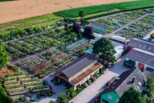 Garden Times Black in the district Bodersweier in Kehl in the state Baden-Wuerttemberg, Germany from above