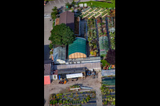 Garden Times Black in the district Bodersweier in Kehl in the state Baden-Wuerttemberg, Germany seen from above