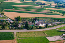 Garden Times Black in the district Bodersweier in Kehl in the state Baden-Wuerttemberg, Germany viewn from the air