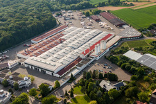 Building and production halls on the premises of WeberHaus GmbH & Co. KG in the district Linx in Rheinau in the state Baden-Wurttemberg, Germany out of the air