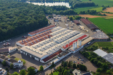 Weber-Haus in the district Linx in Rheinau in the state Baden-Wuerttemberg, Germany out of the air