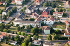 Bischwiller in the state Bas-Rhin, France seen from a drone