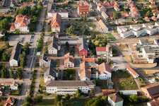 Bischwiller in the state Bas-Rhin, France from the drone perspective