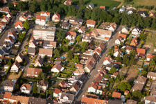 Bischwiller in the state Bas-Rhin, France viewn from the air