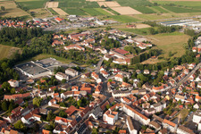 Bischwiller in the state Bas-Rhin, France viewn from the air