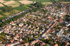 Bischwiller in the state Bas-Rhin, France from the drone perspective