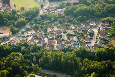 Oberhoffen-sur-Moder in the state Bas-Rhin, France seen from a drone