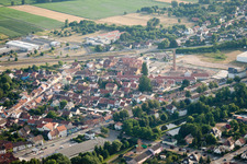Aerial photograpy of Oberhoffen-sur-Moder in the state Bas-Rhin, France