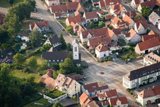 Oberhoffen-sur-Moder in the state Bas-Rhin, France from above