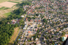 Drone recording of Oberhoffen-sur-Moder in the state Bas-Rhin, France