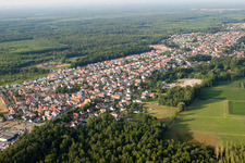 Bird's eye view of Schirrhein in the state Bas-Rhin, France
