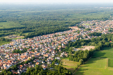 Aerial view of Village view in Schirrhein in the state Bas-Rhin, France