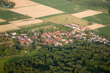Kauffenheim in the state Bas-Rhin, France from above
