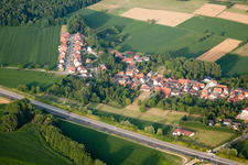 From the west in Kesseldorf in the state Bas-Rhin, France from above