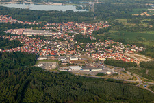 Aerial view of From the west in Seltz in the state Bas-Rhin, France