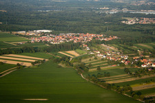 Aerial view of From the west in Schaffhouse-près-Seltz in the state Bas-Rhin, France