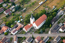 Aerial view of Scheibenhardt in the state Rhineland-Palatinate, Germany