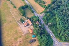 Aerial photograpy of Former Langenberg Forester's House in Wörth am Rhein in the state Rhineland-Palatinate, Germany