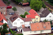 Aerial view of Bahnhofstr in Barbelroth in the state Rhineland-Palatinate, Germany