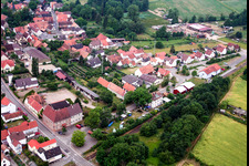 Aerial photograpy of Bahnhofstr in Barbelroth in the state Rhineland-Palatinate, Germany