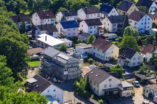 Aerial photograpy of Waldstraße, new building of the social-therapeutic chain Südpfalz in Kandel in the state Rhineland-Palatinate, Germany