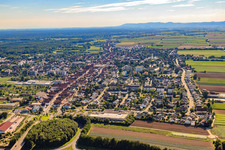Aerial photograpy of City view from the east in Kandel in the state Rhineland-Palatinate, Germany
