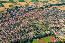 City center in Rülzheim in the state Rhineland-Palatinate, Germany