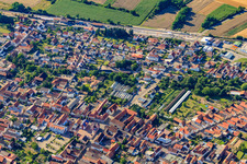 Aerial view of Middle Local Street in Rülzheim in the state Rhineland-Palatinate, Germany
