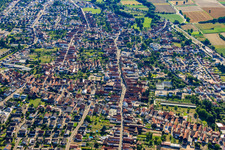 Aerial photograpy of Middle Local Street in Rülzheim in the state Rhineland-Palatinate, Germany