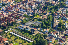 Aerial photograpy of Greenhouses on Lindenstr in Rülzheim in the state Rhineland-Palatinate, Germany