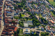 Aerial photograpy of Greenhouses on Lindenstr in Rülzheim in the state Rhineland-Palatinate, Germany