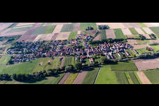 Village view from the south in Herxheimweyher in the state Rhineland-Palatinate, Germany