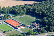 Aerial view of Sports fields of SV Olympia Rheinzabern 1920 eV in Rheinzabern in the state Rhineland-Palatinate, Germany