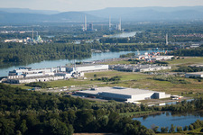 Aerial photograpy of Oberwald industrial area in Wörth am Rhein in the state Rhineland-Palatinate, Germany