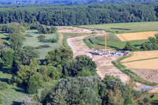 Construction site for the polder near Neupotz in Wörth am Rhein in the state Rhineland-Palatinate, Germany