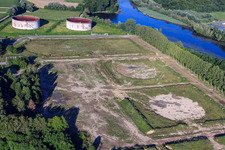 Dismantled tank farm Jockgrim on the B9 in Jockgrim in the state Rhineland-Palatinate, Germany out of the air