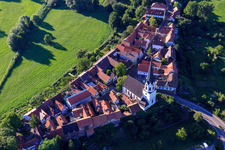 Aerial photograpy of Hinterstädel / Ludwigstraße from the south in Jockgrim in the state Rhineland-Palatinate, Germany