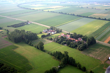 Farm on the edge of cultivated fields in the district Hoefen in Kandel in the state Rhineland-Palatinate