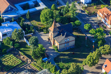 Aerial view of City hall in Jockgrim in the state Rhineland-Palatinate, Germany