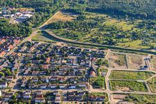 Forstlandstraße in the new development area SW in Jockgrim in the state Rhineland-Palatinate, Germany
