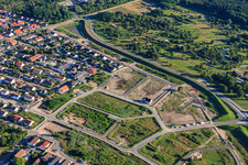 Aerial photograpy of Vogelring in the new development area SW in Jockgrim in the state Rhineland-Palatinate, Germany