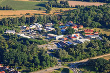 Mittelwegring commercial area in Jockgrim in the state Rhineland-Palatinate, Germany from the plane
