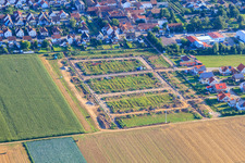 Aerial view of Brotäcker new development area in Steinweiler in the state Rhineland-Palatinate, Germany