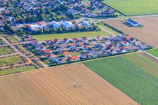 Aerial photograpy of Brotäcker new development area in Steinweiler in the state Rhineland-Palatinate, Germany
