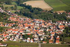 Aerial view of From the east in the district Ingenheim in Billigheim-Ingenheim in the state Rhineland-Palatinate, Germany