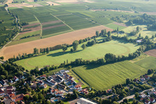Aerial view of Racetrack racecourse - trotting in the district Billigheim in Billigheim-Ingenheim in the state Rhineland-Palatinate