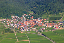 Wine-growing village from the east in Eschbach in the state Rhineland-Palatinate, Germany