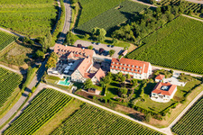 Complex of the hotel building Leinsweiler Hof in Leinsweiler in the state Rhineland-Palatinate, Germany out of the air